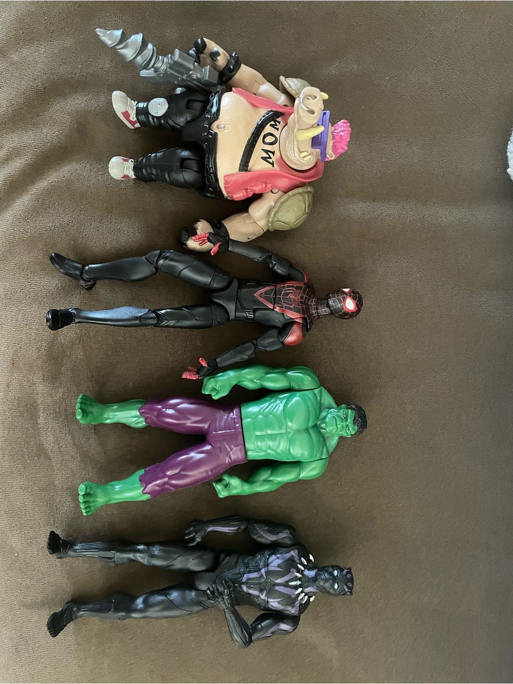 Marvel Superhero Action Figures - Green, Black, Purple & Pink Characters